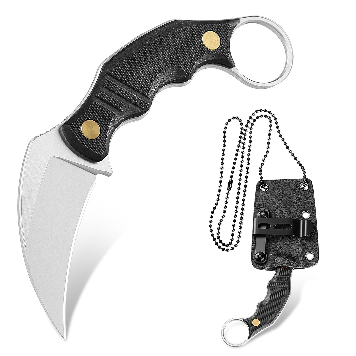 NedFoss Outdoor Messer VULTURE, 6CM 14C28N Stahl FULL TANG Survival Messer mit G10 Griff & Kydexscheide, Mini Messer feststehend in Geschenk-Box für Sammlung, Camping