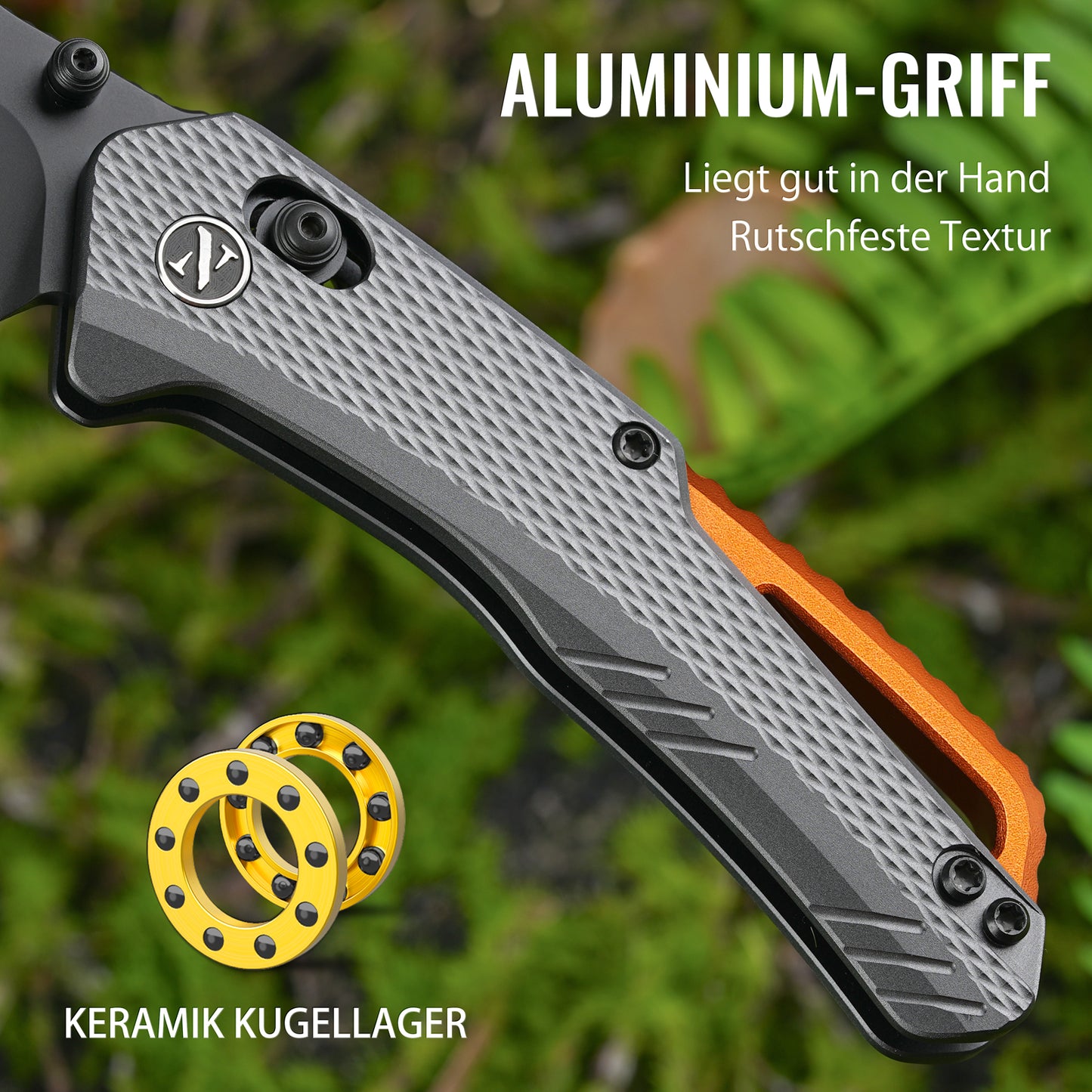 NedFoss KROKODIL Klappmesser, 7.5CM 14C28N Stahl Taschenmesser mit Axis lock, Einhandmesser mit G10 Griff, Outdoor Messer mit Gürtelclip, Survival Messer für den Alltag, Sammlung & Geschenk