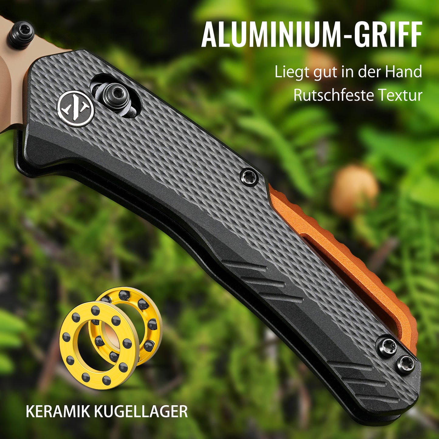NedFoss KROKODIL Klappmesser, 7.5CM 14C28N Stahl Taschenmesser mit Axis lock, Einhandmesser mit G10 Griff, Outdoor Messer mit Gürtelclip, Survival Messer für den Alltag, Sammlung & Geschenk