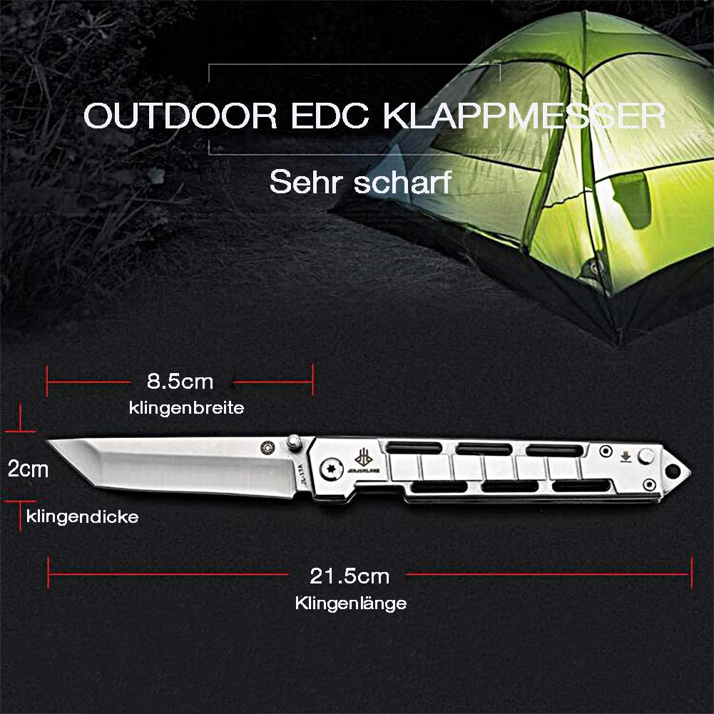 NedFoss DG-SL Tanto Klappmesser, Einhandmesser mit Schleuder, 8,5 cm Klingenlänge Outdoor Messer