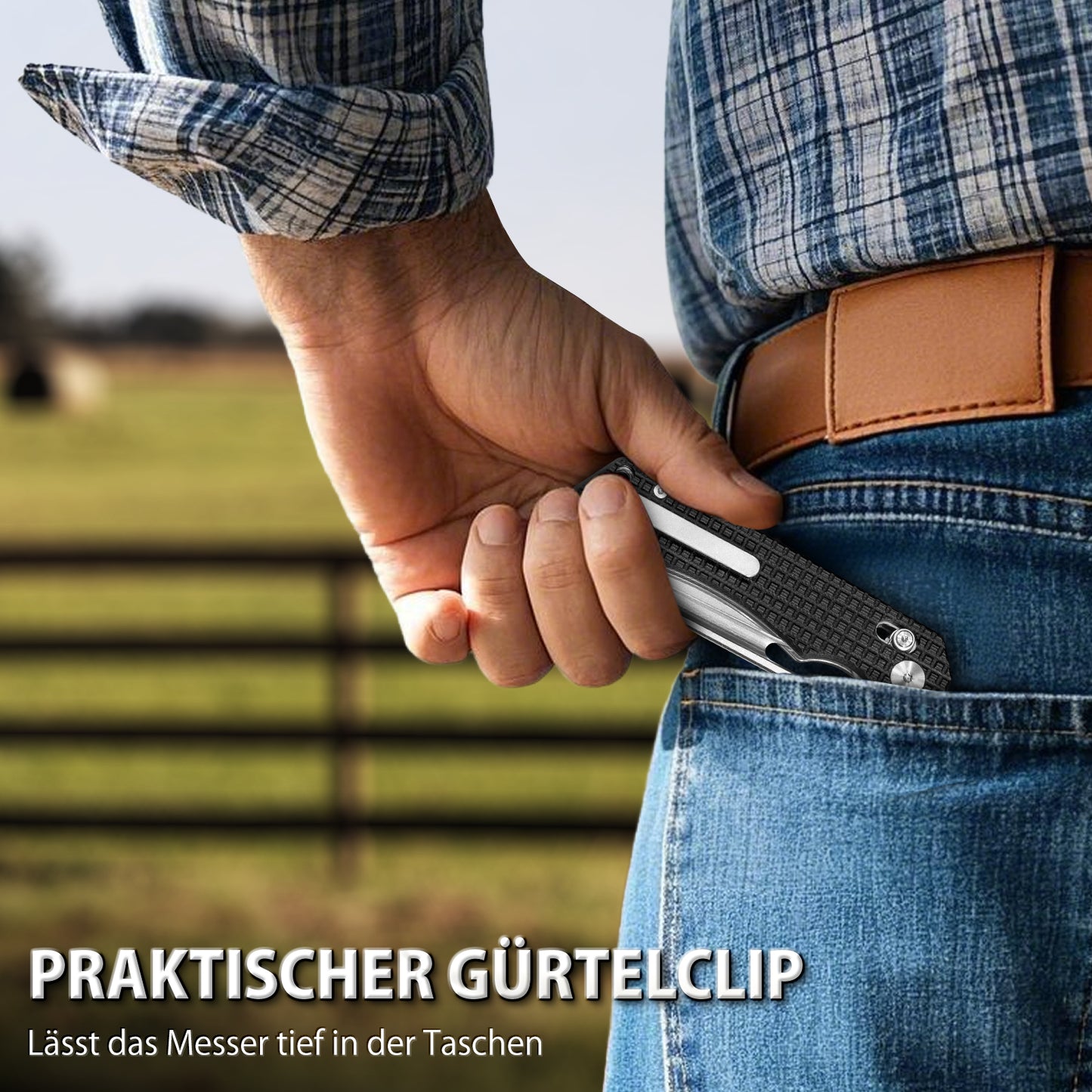 NedFoss COUGAR Klappmesser, 8.7cm 14C28N Stahl Taschenmesser mit Crossbar-Lock, Einhandmesser mit G10 Griff, Outdoor Messer mit Gürtelclip, Survival Messer für Alltag, Sammlung & Geschenk