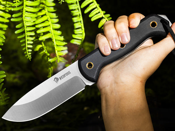 NedFoss SEAL Outdoor Messer, 10.4cm Full Tang Survival Messer mit mit Kydex Holster