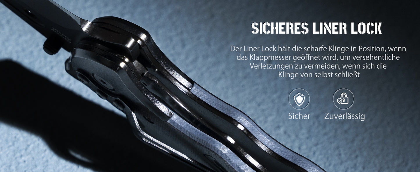 NedFoss GRIZZLY 3 IN 1 Taschenmesser, Rettungsmesser mit Gurtschneider & Glasbrecher, Klappmesser mit Gürtelclip, Survival Messer Outdoor für Auto, Einhandmesser, überlebensmesser, Rescue messer