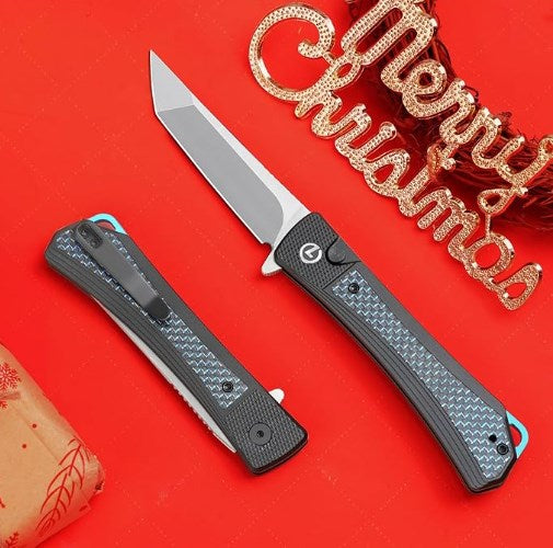 LOTHAR REVEALER Taschenmesser, Scharfe 14C28N Stahl Klappmesser, EDC Messer mit Aluminium Griff, Button Lock Einhandmesser mit Clip (Clip Point 8.8cm)