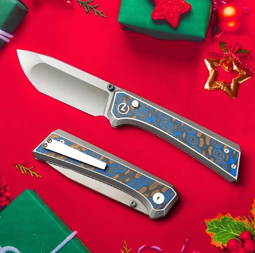 LOTHAR ChallengerK1 Klappmesser, 21 cm Scharfe 14C28N Stahl Taschenmesser, Damast G10 Griff Einhandmesser, Button Lock EDC Messer mit Gürtelclip