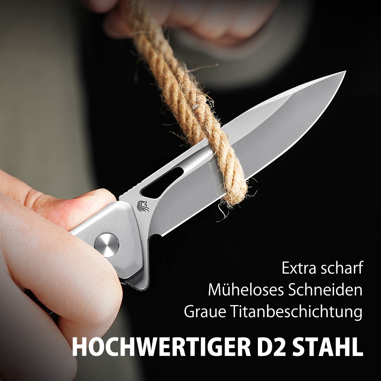 Nedfoss ELF Klappmesser, Scharfes Taschenmesser aus D2 Stahl und G10 Griff, EDC messer mit Gürtelclip