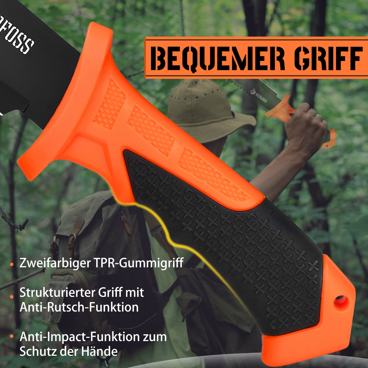 NedFoss JUNGLE AXES SET 2er Survival Outdoor Messer Set, Camping Messer Set inkl. Camping Axt & Outdoor Messer