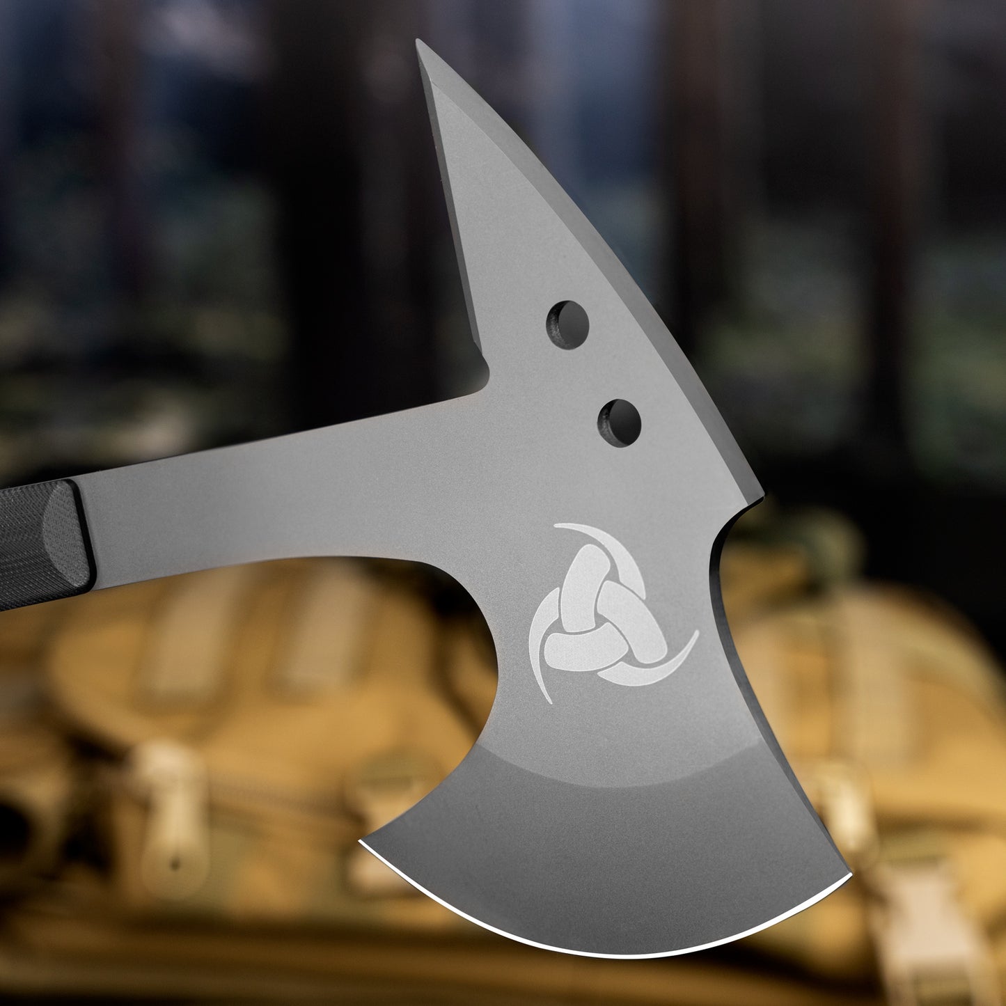 NedFoss EAGLE Tactical Axt, Scharfe Full Tang Outdoor Axt mit Scheide, Gute Buschausrüstung, Camping Axt mit G10 Griff, Bushcraft Axt