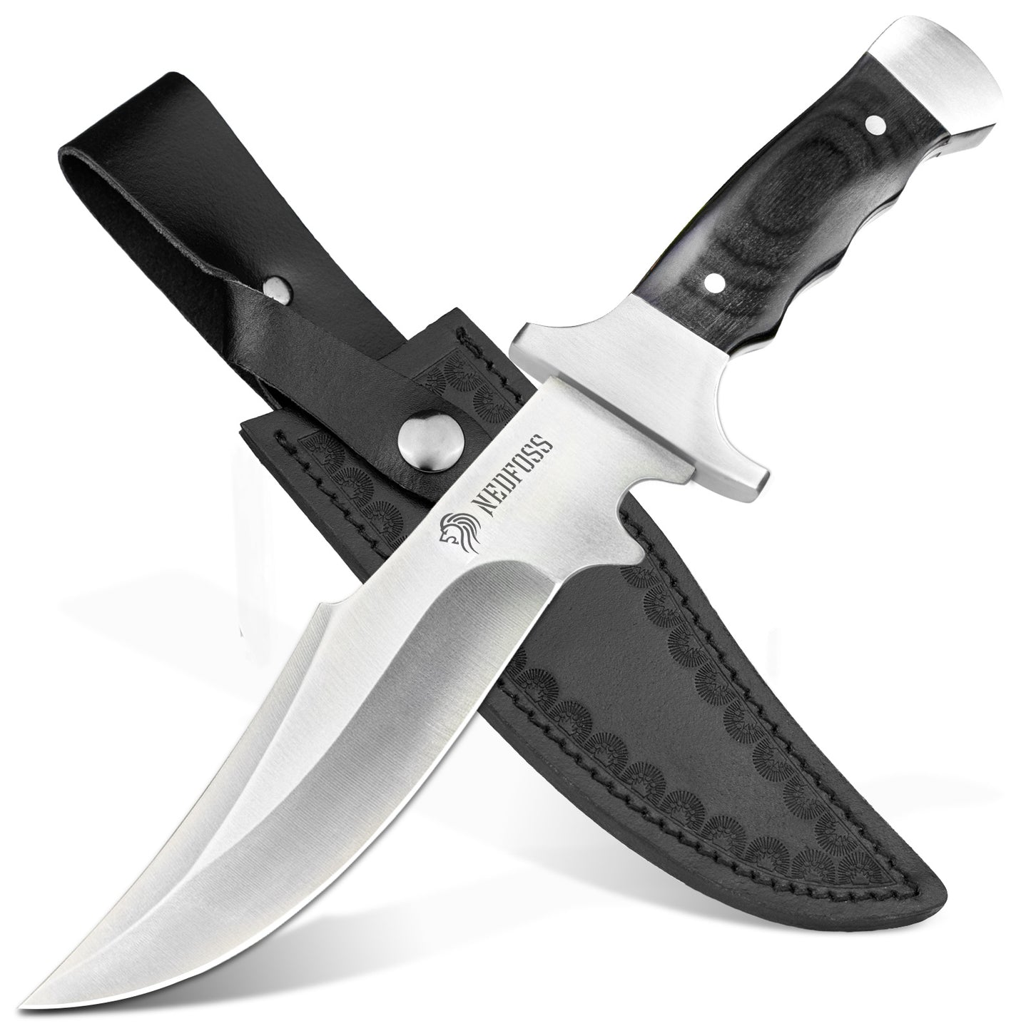 NedFoss TIGER Outdoor Messer, 16cm Jagdmesser, Camping Gürtelmesser, Bushcraft Messer
