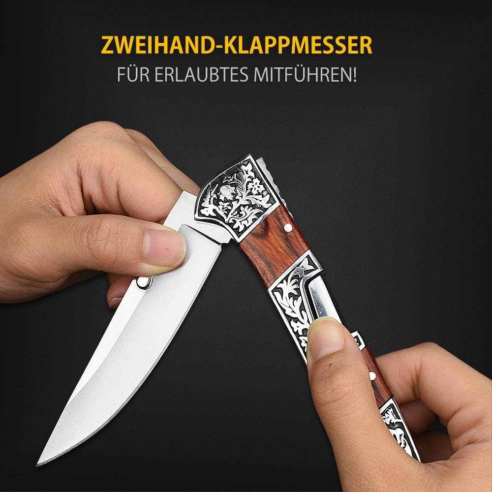 Nedfoss MERMAID Taschenmesser, Zweihandmesser mit Back Lock, klappmesser mit Gürtelclip, für Camping, Wandern, Camping, Trekking, In schönes Design, Perfekte Geschenk