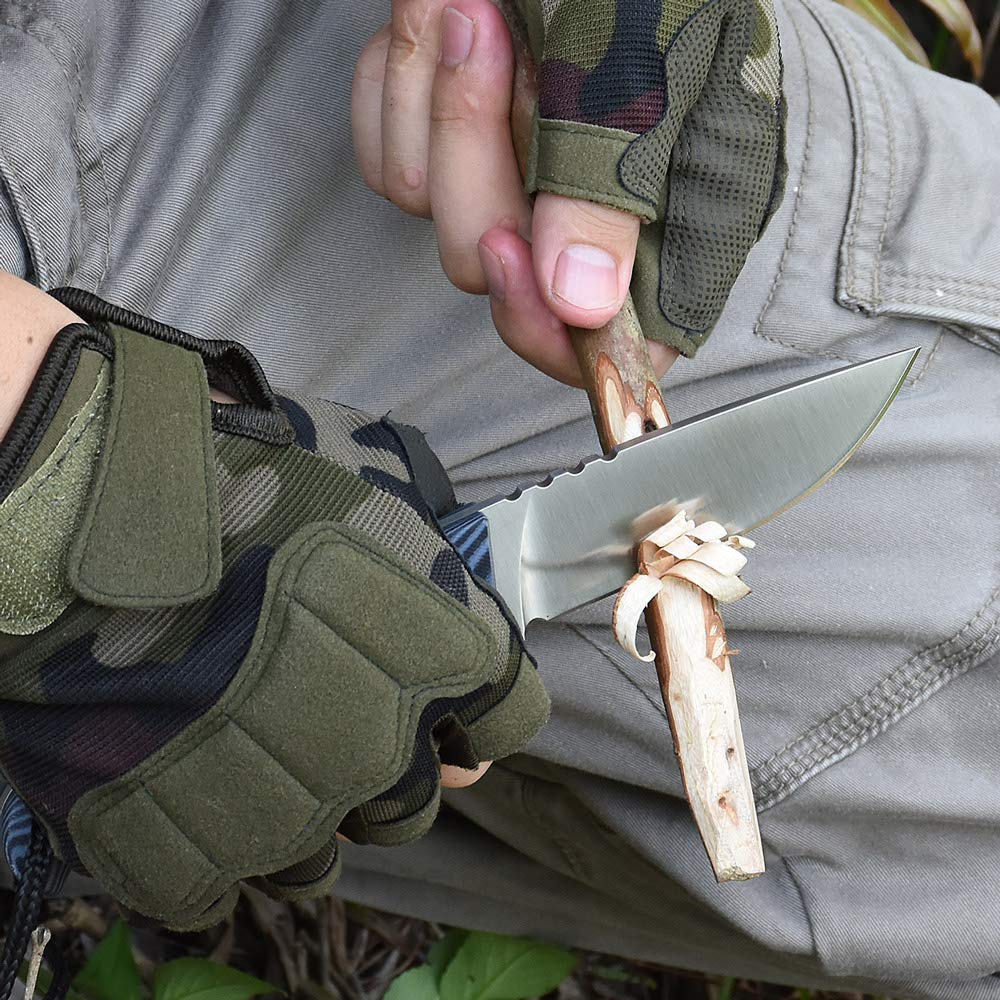 NedFoss HYENAS Outdoor Messer, 9cm Full tang Survival Messer mit Kydex Holster, scharfes Bushcraft Messer mit rutschfestem G10 Griff, Jagdmesser, Fahrtenmesser