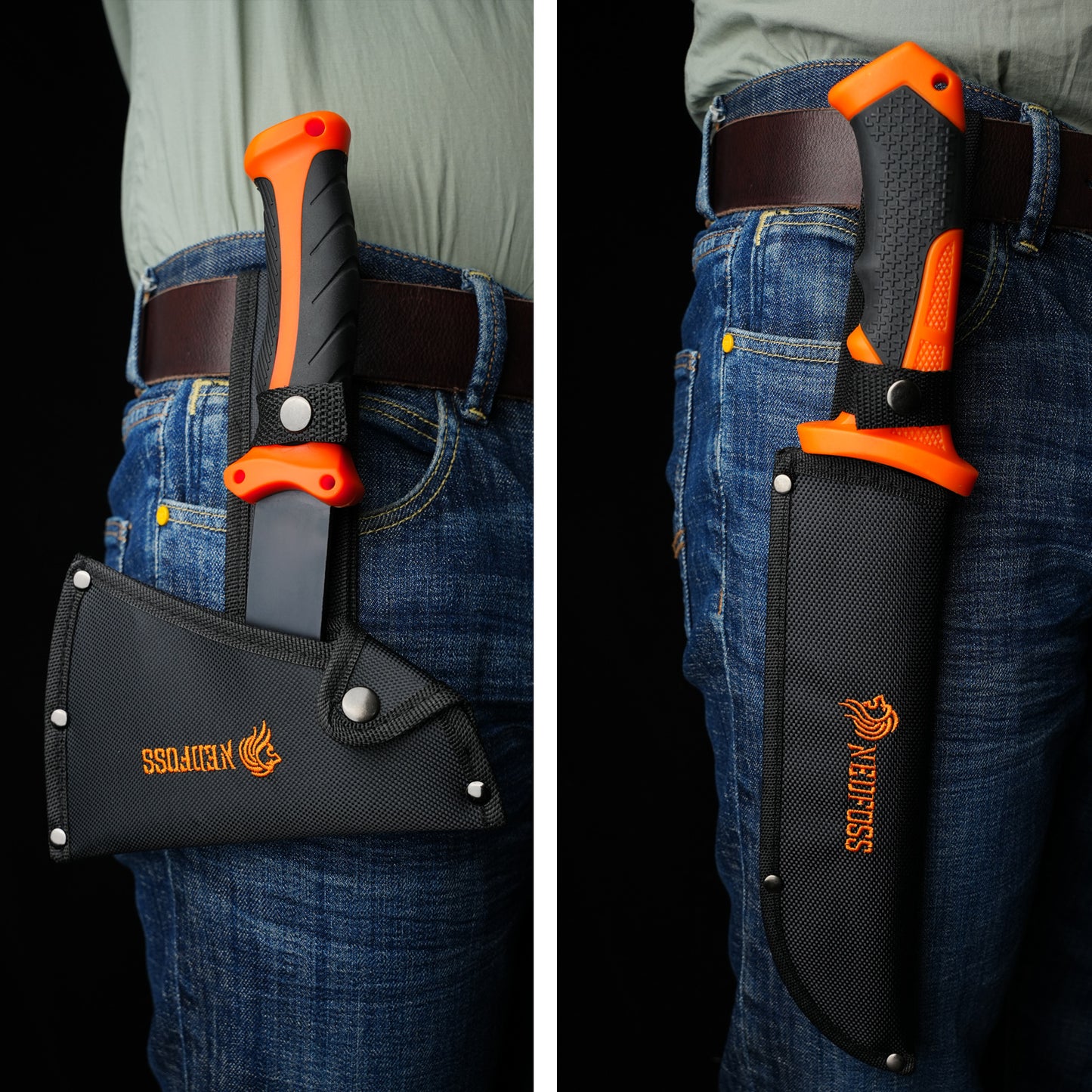 NedFoss JUNGLE AXES SET 2er Survival Outdoor Messer Set, Camping Messer Set inkl. Camping Axt & Outdoor Messer
