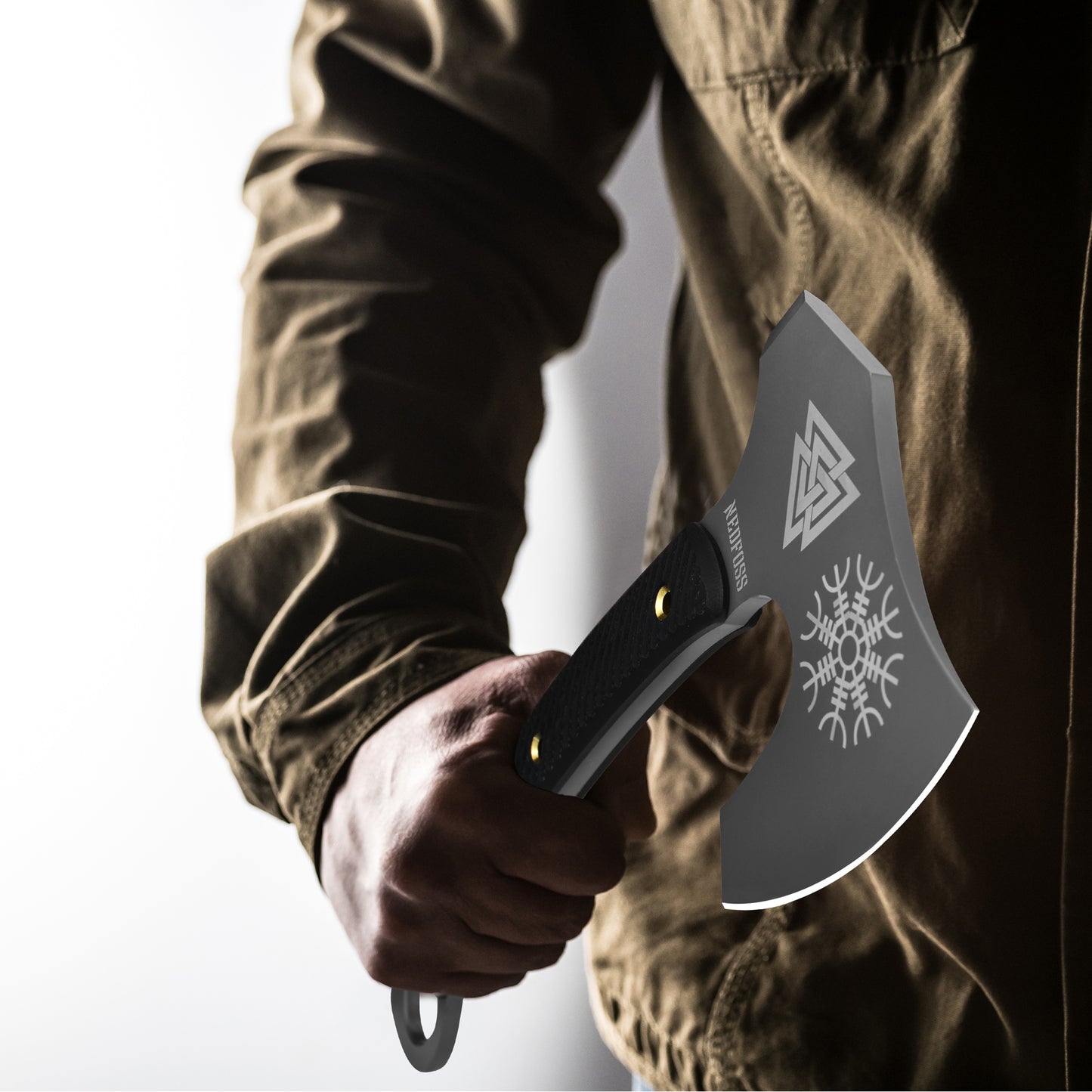 NedFoss VIKINGS Tomahawk, 31.5cm Full Tang Tactical Axt, Scharfe Wikinger Axt mit G10 Griff, Tomahawk Axt, Kampfaxt, Taktische Axt, Camping Axt, Axt Survival, Streitaxt, Bartaxt, Axt Wikinger mit Scheide