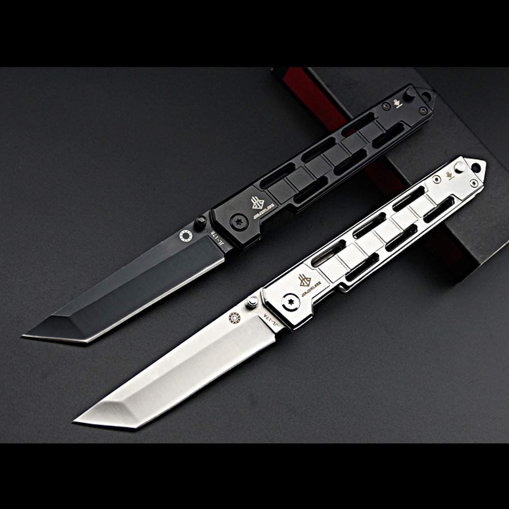 NedFoss DG-BK Tanto Klappmesser Einhandmesser mit Schleuder Outdoor Messer EDC Messer Folder, 8,5 cm Klingenlänge (Schwarz)