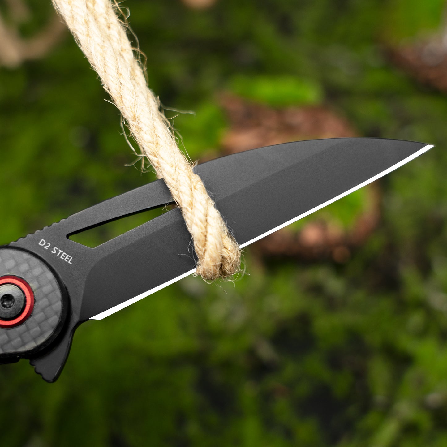 LOTHAR Seagull 3" D2 Stahlklinge Liner Lock EDC Messer mit Carbonfasergriff