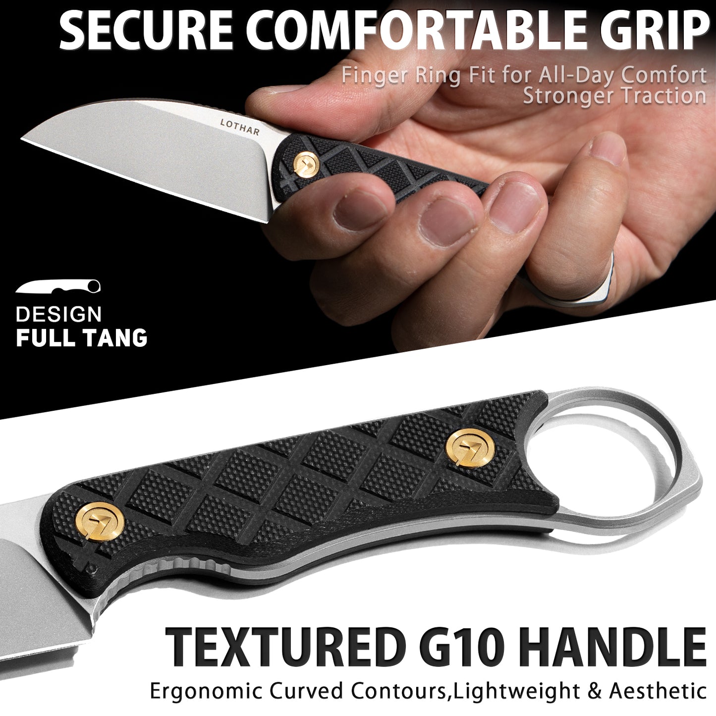 LOTHAR BEAVER 2,5" 14C28N Feststehendes Messer Kleines EDC-Halsmesser