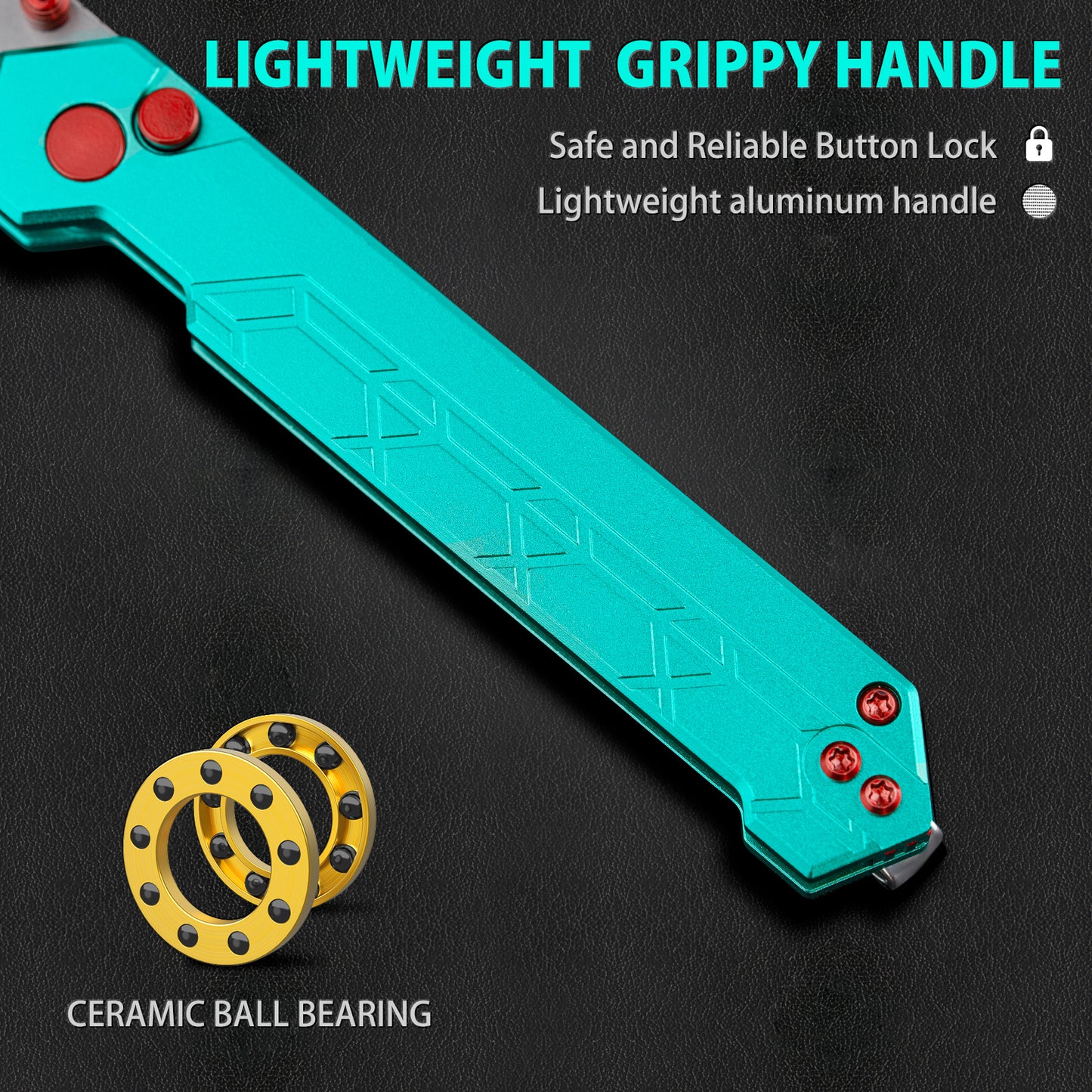 LOTHAR RAFAEL Taschenmesser, 8.8 CM 14C28N Stahl Klinge Klappmesser, Einhandmesser mit Aluminium Griff, Button Lock EDC Messer mit Clip, Sammlung & Geschenk