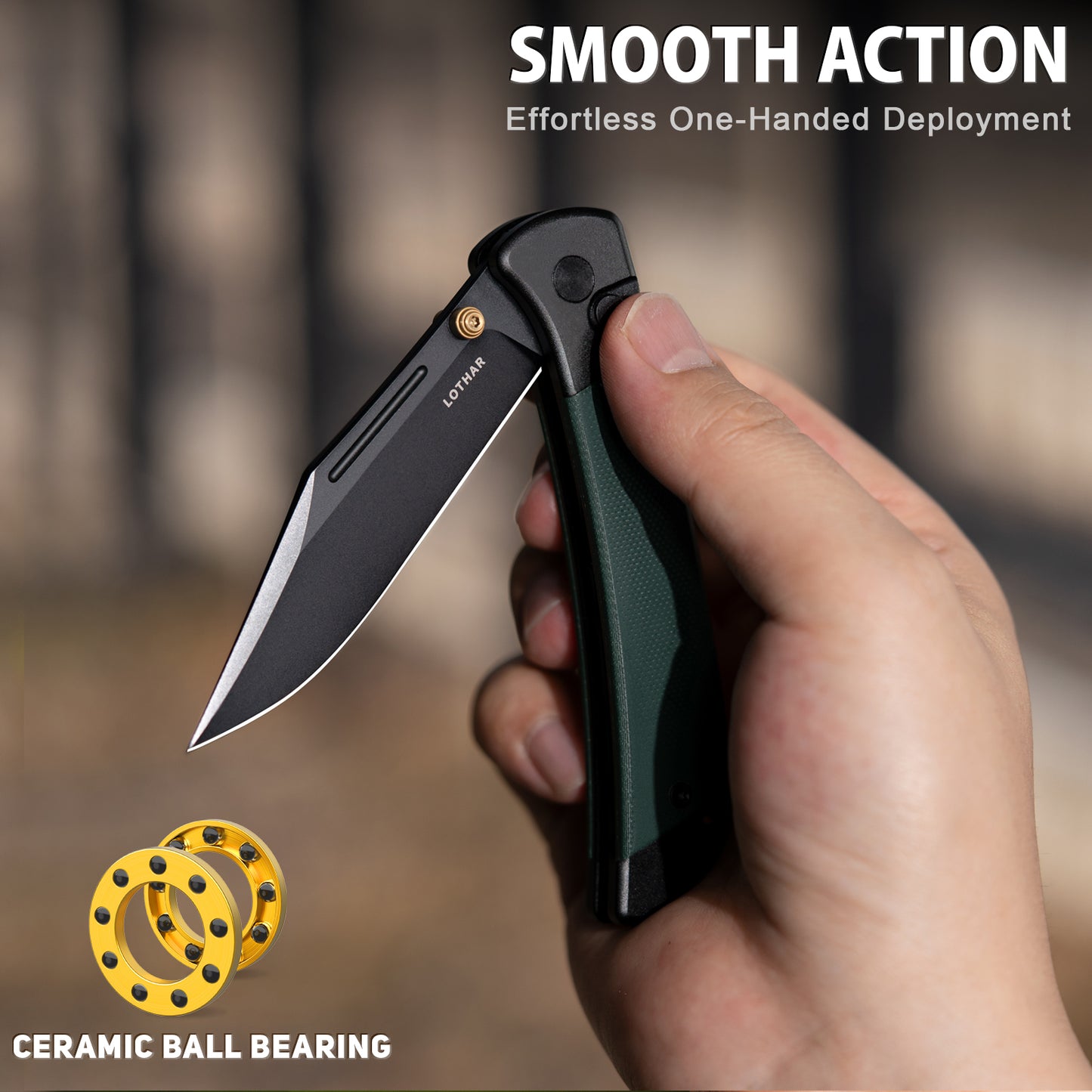 LOTHAR Falcon 3,43" VG10 Stahlklinge Knopfverschluss EDC Taschenklappmesser mit Clip