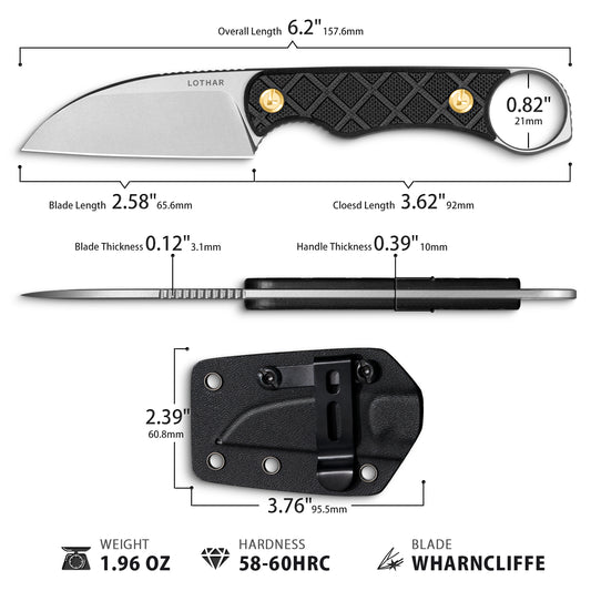 LOTHAR BEAVER 2,5" 14C28N Feststehendes Messer Kleines EDC-Halsmesser