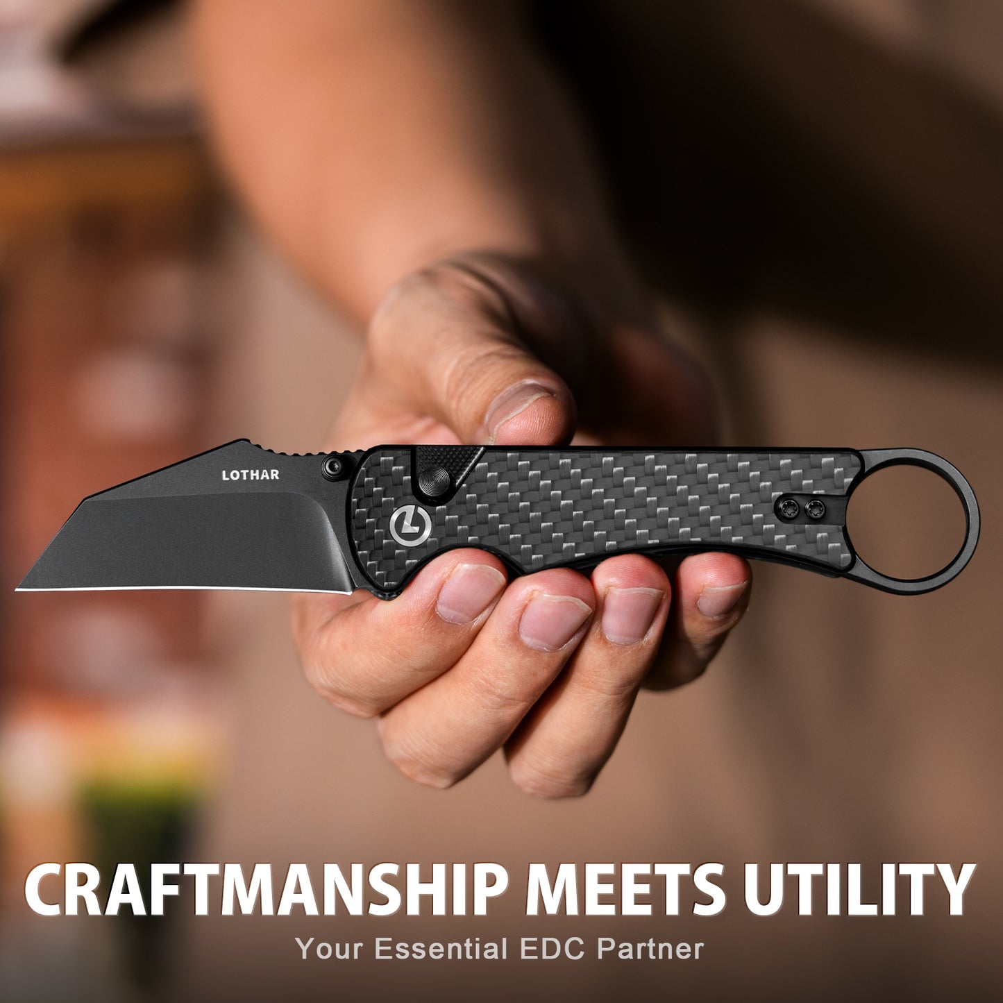 LOTHAR BOUNCER 2,48" 14C28N Stahl taktisches Klappmesser mit Micarta-Griff, umkehrbarer Taschenclip