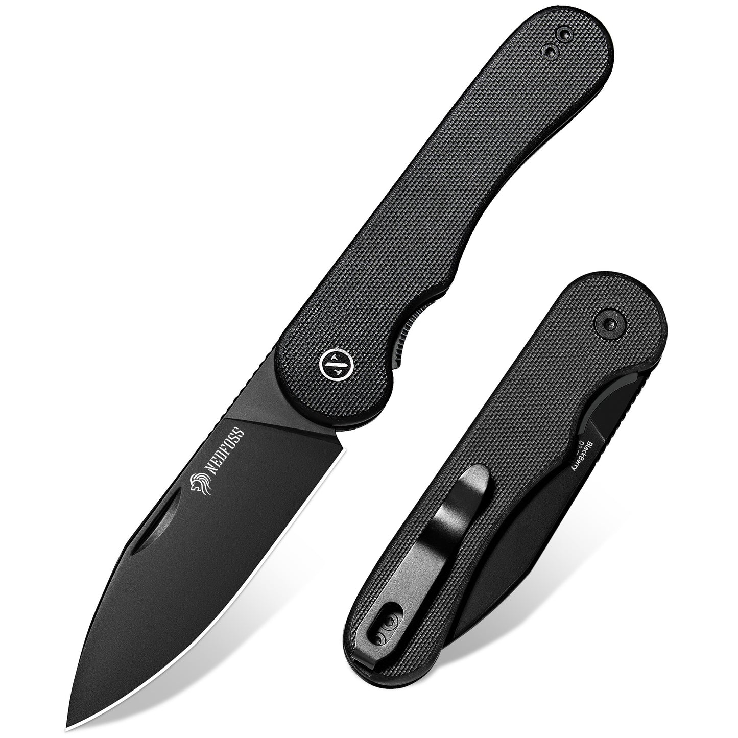 NedFoss BROMBEERE Zweihandmesser, D2 Stahl Klappmesser mit G10 Griff & Glip, Legales Klappmesser mit Liner Lock & Kugellager, EDC Messer für den Alltag, Sammlung & Geschenk