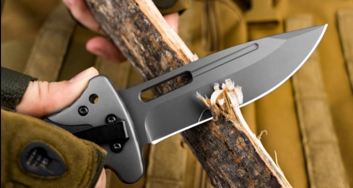 LOTHAR RHINO Klappmesser, 10.3cm Großes Taschenmesser mit G10 Griff, Liner Lock, Outdoor Messer Survival mit Clip für Camping, Bushcraft, Robust & Langlebig