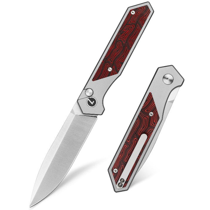 LOTHAR RAPTOR Klappmesser, 21.4CM Scharfe 14C28N Stahl Taschenmesser, Damast G10 Handle Einhandmesser mit Knopfdruck, EDC Messer, Gürtelclip, Ideal für Outdoor Enthusiasten (blau)