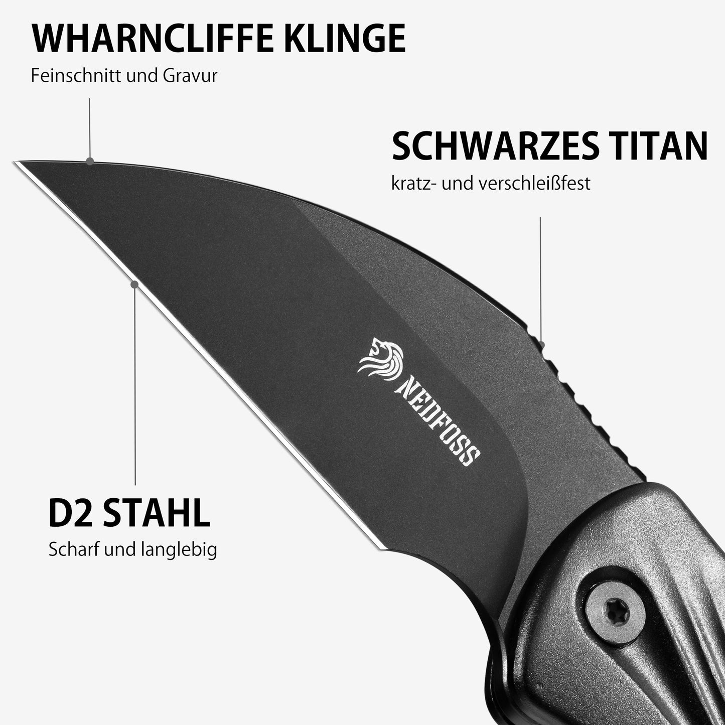 NedFoss FLAMINGO Klappmesser, 6cm D2 Stahl mini Taschenmesser mit Aluminiumgriff & Liner Lock, Schlüsselanhänger Messer mit Karabiner, EDC Messer für Alltag, Sammlung & Geschenk