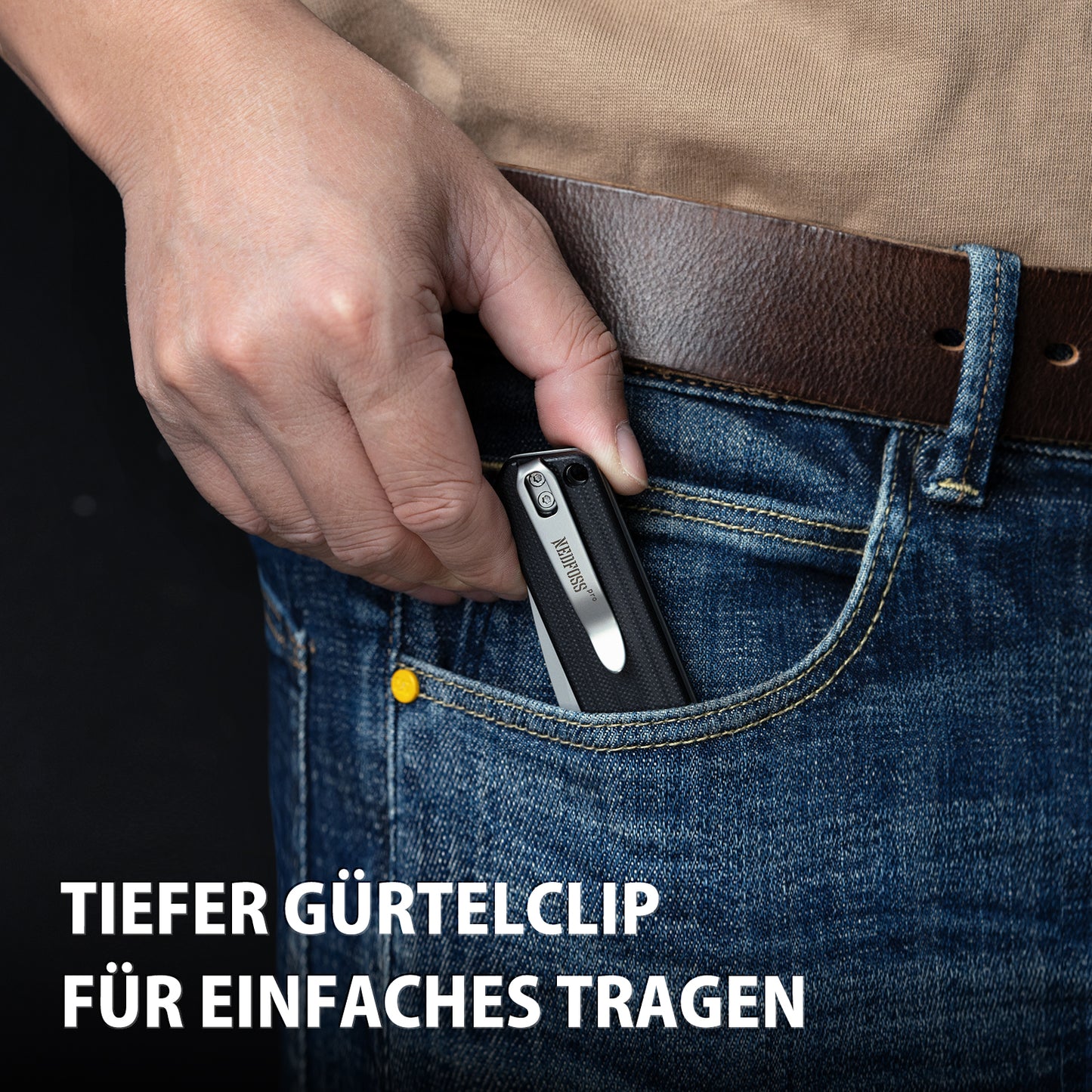 NedFoss BEAST III Klappmesser, 8.5CM 14C28N Stahl Taschenmesser mit Axis-Lock, Einhandmesser mit G10 Griff, Outdoor Messer mit Gürtelclip, Survival Messer für den Alltag, Sammlung & Geschenk