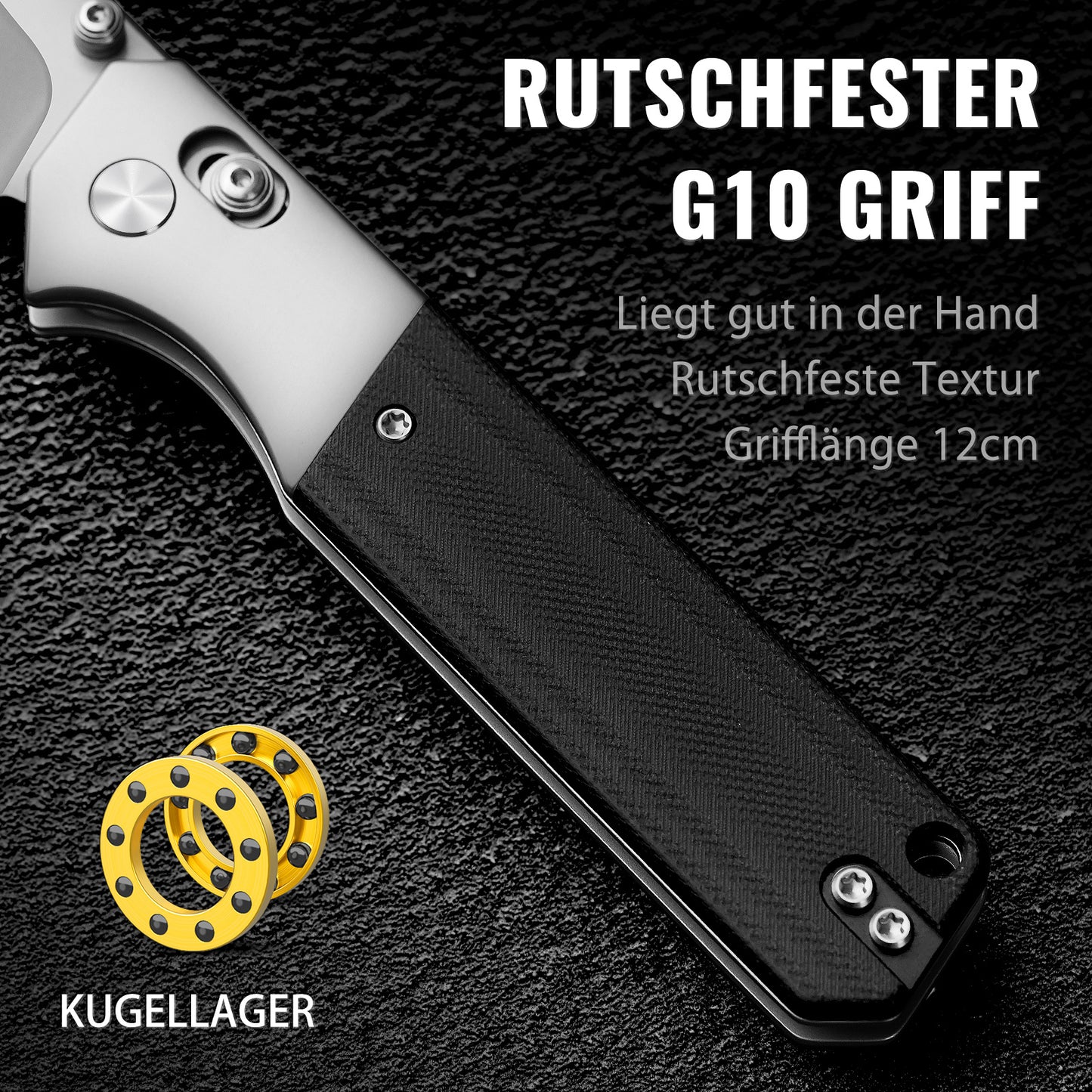 NedFoss BEAST III Klappmesser, 8.5CM 14C28N Stahl Taschenmesser mit Axis-Lock, Einhandmesser mit G10 Griff, Outdoor Messer mit Gürtelclip, Survival Messer für den Alltag, Sammlung & Geschenk