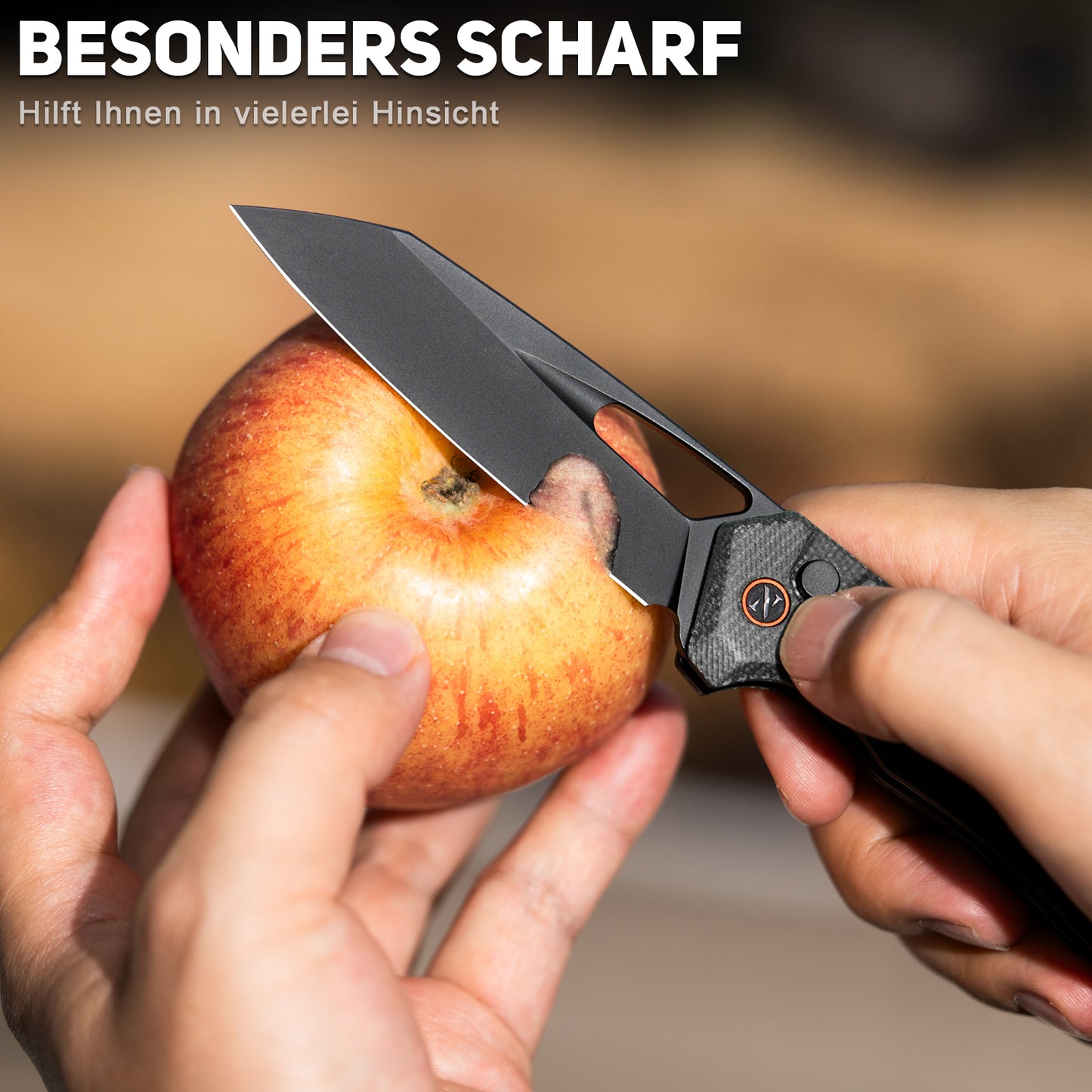 NedFoss MAMBA II Klappmesser, 8.8CM 14C28N Stahl Taschenmesser mit Button-Lock, Einhandmesser mit Micarta Griff, Outdoor Messer mit Gürtelclip, Survival Messer für den Alltag, Sammlung & Geschenk