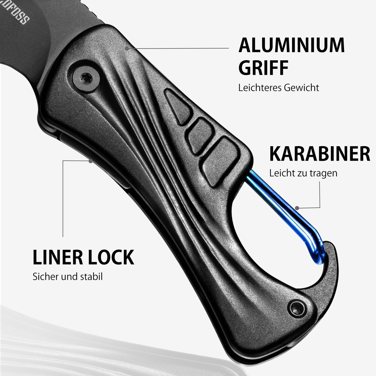 NedFoss FLAMINGO Klappmesser, 6cm D2 Stahl mini Taschenmesser mit Aluminiumgriff & Liner Lock, Schlüsselanhänger Messer mit Karabiner, EDC Messer für Alltag, Sammlung & Geschenk