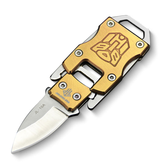 NedFoss Messer Outdoor Mini Klein EDC Taschenmesser Taschenwerkzeug Gürtelmesser (Gold) …