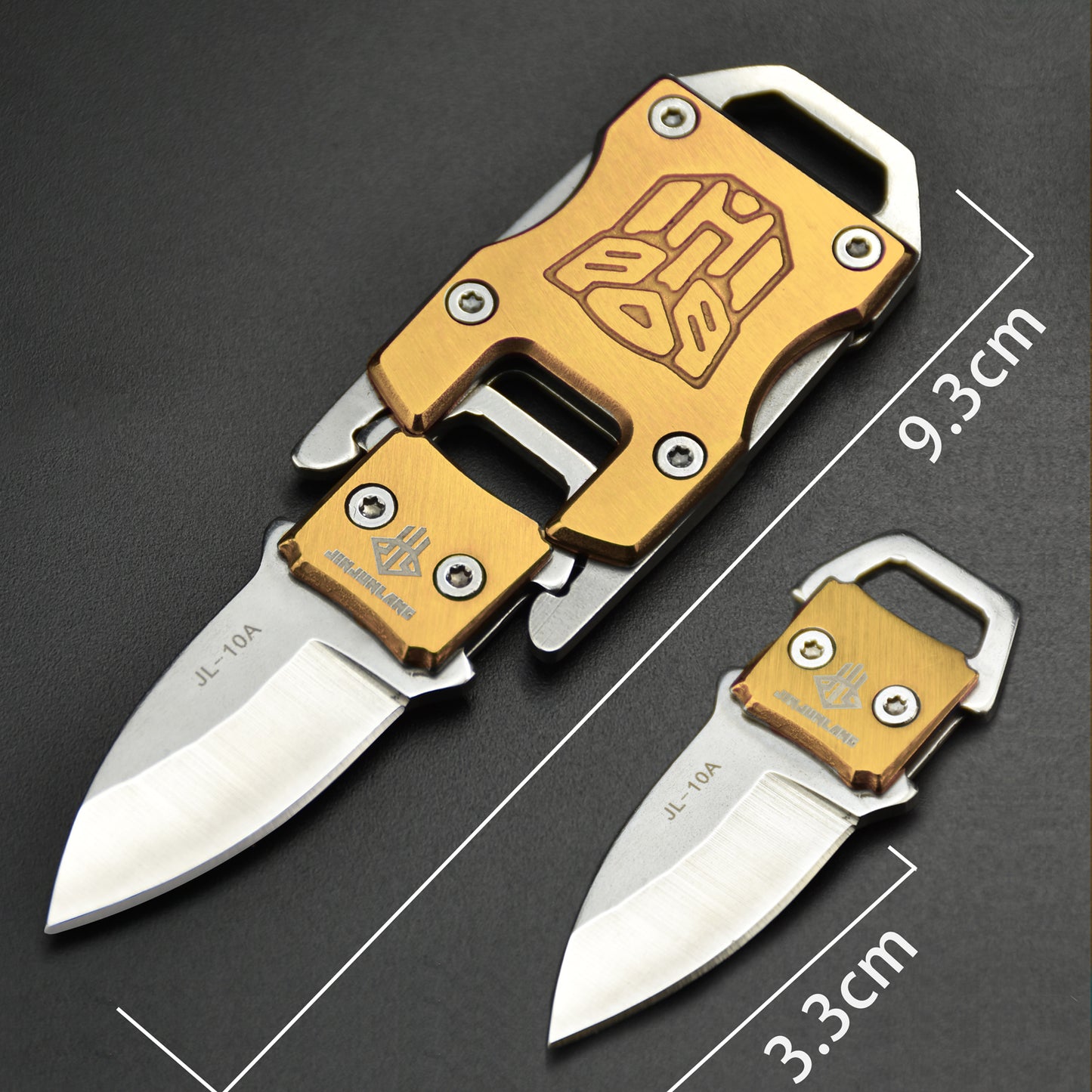 NedFoss Messer Outdoor Mini Klein EDC Taschenmesser Taschenwerkzeug Gürtelmesser (Gold) …