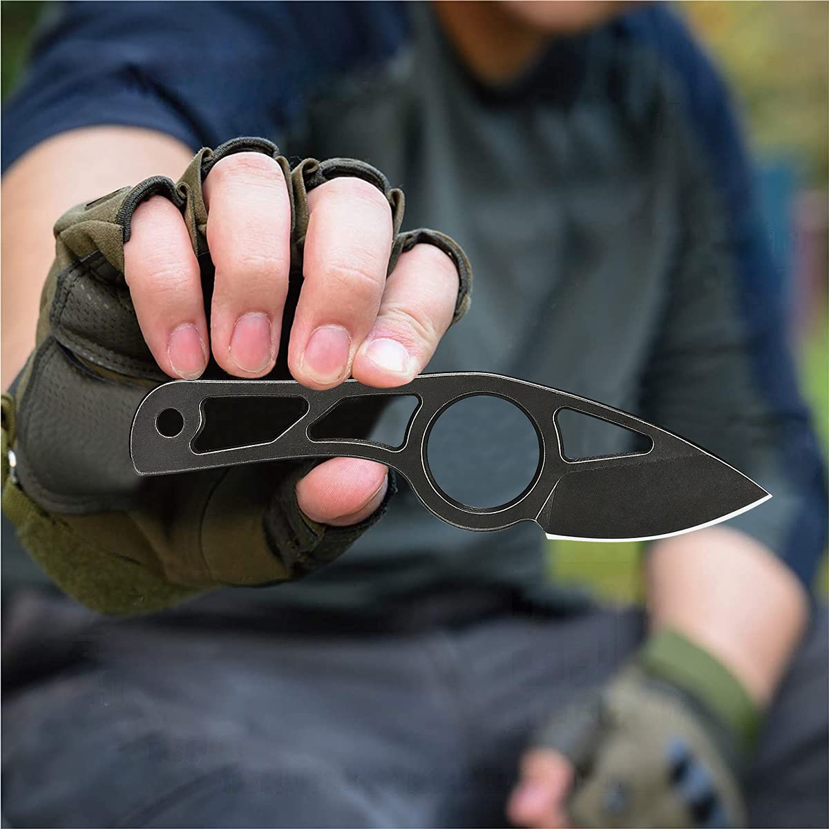 NEDFOSS CROW Neck Knife Messer, EDC Messer, Mini Survival Outdoor Messer, inklusive Kydex Scheide