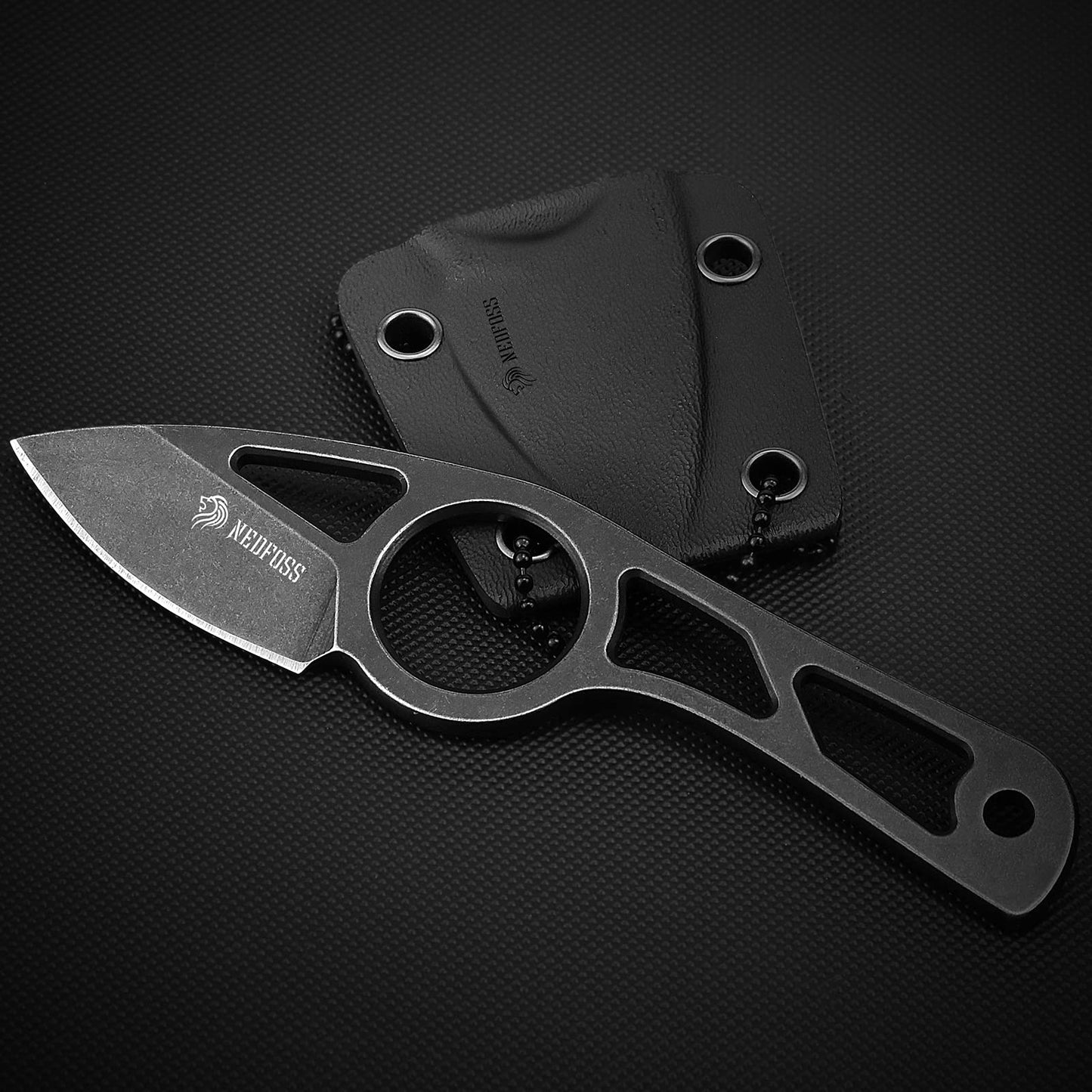 NEDFOSS CROW Neck Knife Messer, EDC Messer, Mini Survival Outdoor Messer, inklusive Kydex Scheide