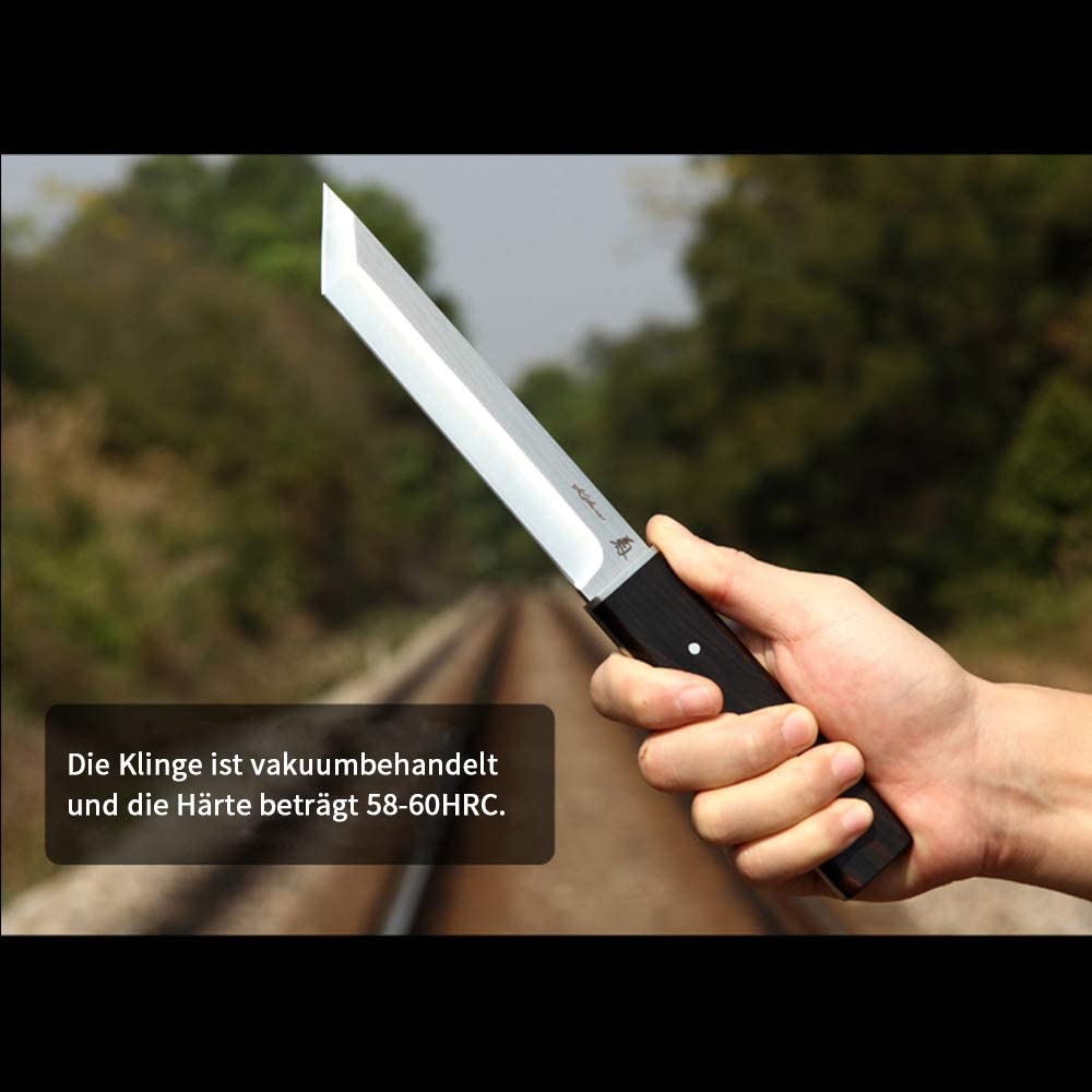 NedFoss SONGTIAN Tanto Messer, scharf Japanische Schwerter aus D2 Stahl mit Scheide, 59-60HRC, Extra scharf